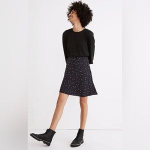 Madewell Drawstring Mini Slip Skirt in Night Stars